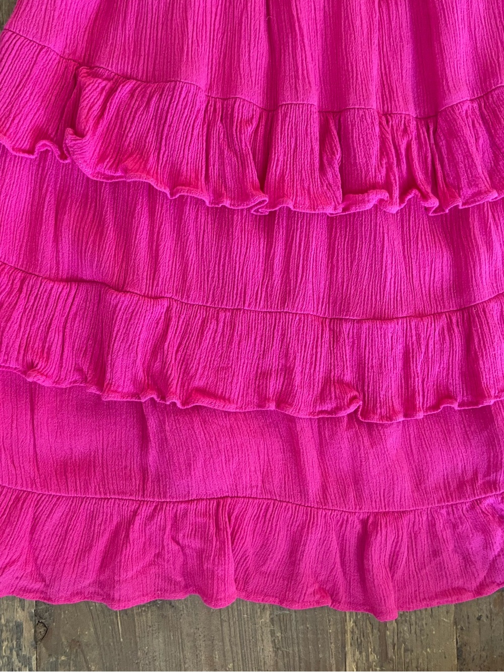 Chelsea & Violet Girls' Hot Pink Ruffle Tiered Dress Medium 10/12 - Picture 3 of 5